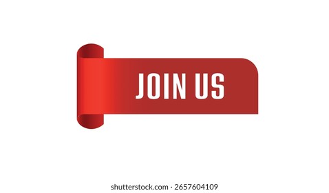 Join-us-Zeichen auf weißem Hintergrund