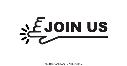 join us sign on white background