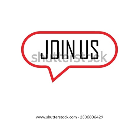 join us sign on white background