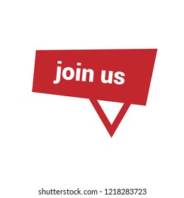 Join us speech bubble