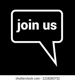 Join us speech bubble