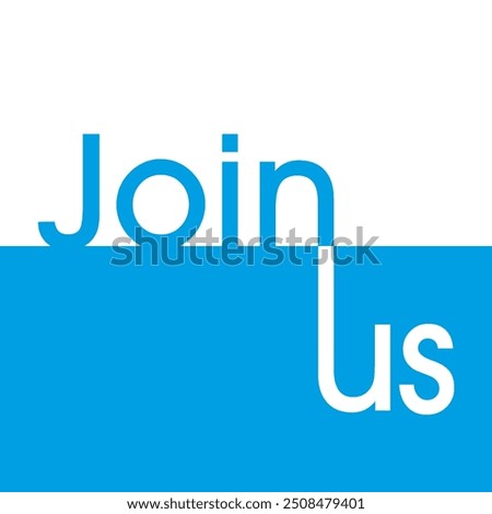 Join Us text design web vector illustration. Red and white join us sign with text for any commercial or announce concept. 
