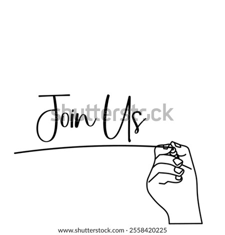 join us text. vector illustration