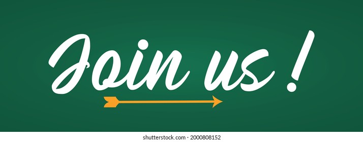 Join Us Vector Handwritten Text Banner Stock Vector (Royalty Free ...