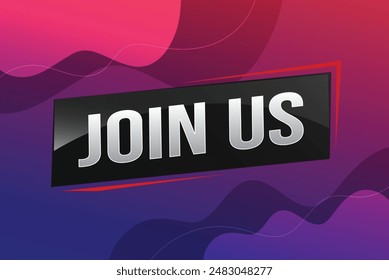join us word concept vector illustration with modern futuristic 3d style for our team landing page template ui web mobile app poster banner flyer background gift card coupon label wallpaper

