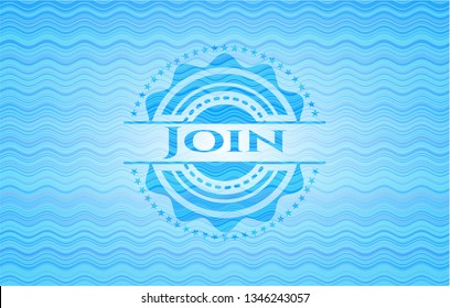 Join water wave representation emblem background.