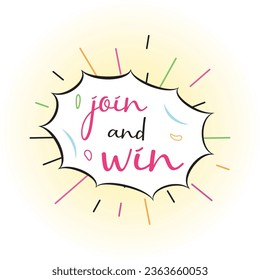 join and win vector with bubble speech