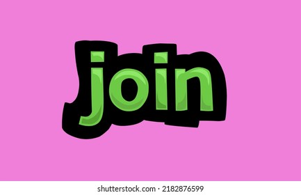 JOIN writing vector design on pink background