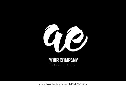 joined ae a e alphabet letter in black and white colors suitable as a logo icon design for a company or business