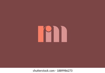 joined alphabet small letter RM logo design on chocolate color background