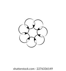 Joined black and white circle logo design 