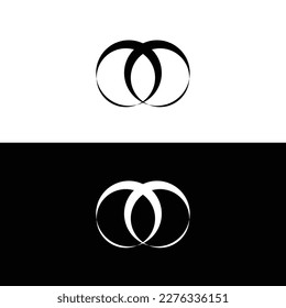 Joined black and white circle logo design 