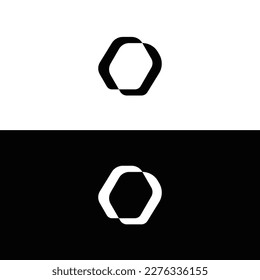Diseño del logotipo combinado en círculo blanco y negro 
