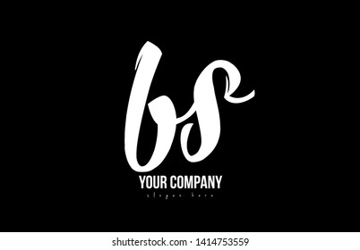 joined bs b s alphabet letter in black and white colors suitable as a logo icon design for a company or business