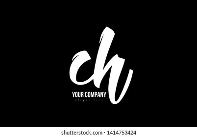 joined ch c h alphabet letter in black and white colors suitable as a logo icon design for a company or business