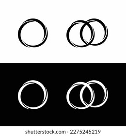 Joined circle vector logo design . 