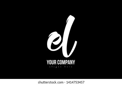 joined el e l alphabet letter in black and white colors suitable as a logo icon design for a company or business