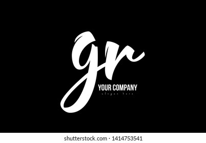 joined gr g r alphabet letter in black and white colors suitable as a logo icon design for a company or business