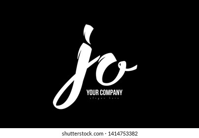 joined jo j o alphabet letter in black and white colors suitable as a logo icon design for a company or business