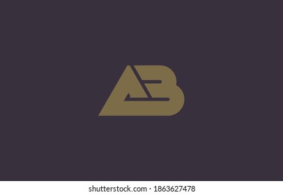 joined letter B with A, AB logo design
