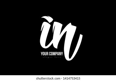 joined in i n alphabet letter in black and white colors suitable as a logo icon design for a company or business