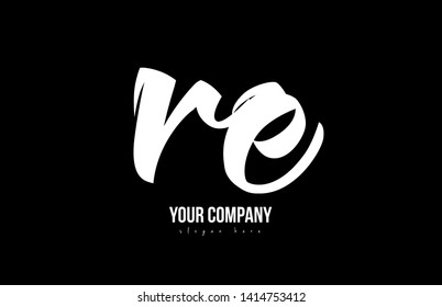 joined re r e alphabet letter in black and white colors suitable as a logo icon design for a company or business