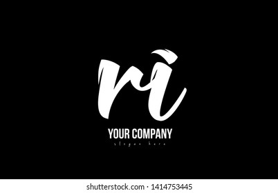 joined ri r i alphabet letter in black and white colors suitable as a logo icon design for a company or business