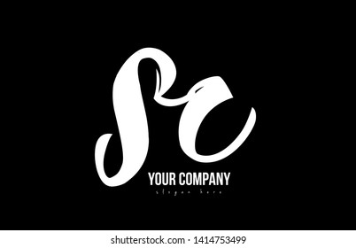 joined sc s c alphabet letter in black and white colors suitable as a logo icon design for a company or business