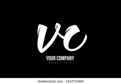 joined vc v c alphabet letter in black and white colors suitable as a logo icon design for a company or business