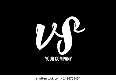 joined vs v s alphabet letter in black and white colors suitable as a logo icon design for a company or business