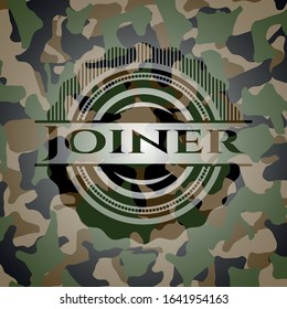 Joiner on camouflaged pattern. Vector Illustration. Detailed.