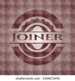 Joiner red emblem with geometric pattern. Seamless.