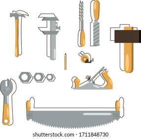 
joiner tools hand flat illustration