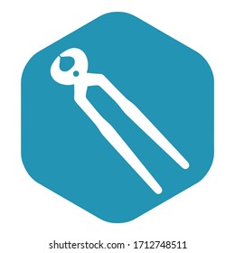 Joiner's pliers icon. A tool with long handles for clamping objects. Vector illustration for design and web isolated on a white background.