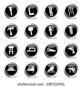 joinery web icons - black round chrome buttons