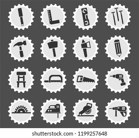 joinery web icons stylized postage stamp for user interface design