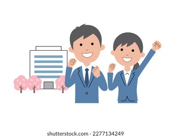 Joining ceremony season, new employees in high spirits