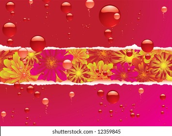 joining of the elements with an abstract nature image