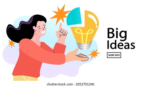 Joining forces. The team creates ideas with light bulb and jigsaws. creative teamwork. big idea business inspiration problem solution concept. innovation vector illustration