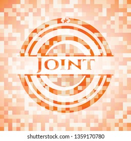 Joint abstract orange mosaic emblem
