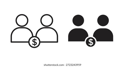 Joint account icon outline and solid vector sign, linear pictograms.
