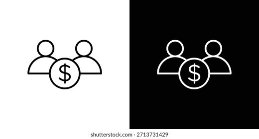 Joint account icon. Simple flat symbol. Perfect Black outline pictogram illustration .