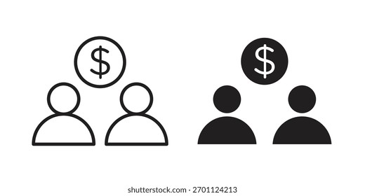 Joint account icon vector collection. vector stock symbol illustrations.
