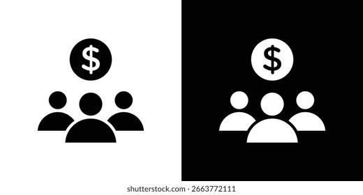 Ilustración vectorial de iconos de Cuenta conjunta - Colección de iconos de vectores de estilo negro de alta calidad.
