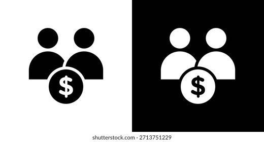 Icono de Cuenta conjunta. Ilustración vectorial. Silueta en color negro.