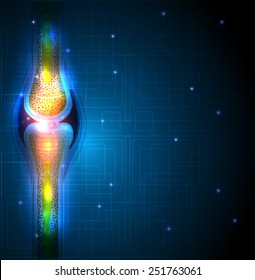 Joint anatomy abstract blue background, beautiful bright design.