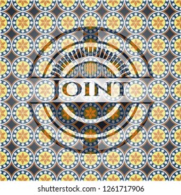 Joint arabesque emblem background. arabic decoration.