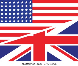 A Joint Background Of The USA And UK Flag