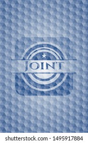Joint blue hexagon emblem. Vector Illustration. Detailed.