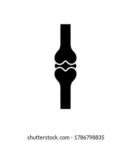 Joint bone icon. People joint bones black shape vector illustration isolated on white background. Human knee joint bone.